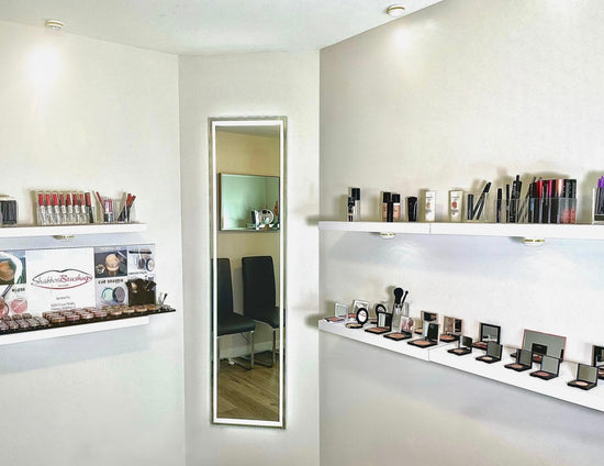 Makeup Display of Careline, Gade, static, Shabbos brushups by allison shabbos makeup