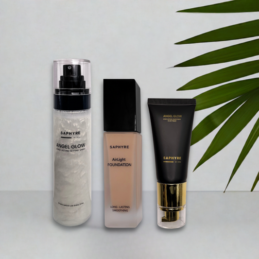 The Timeless Trio (Saphyre Angel Glow Primer, Saphyre AirLight Foundation & Saphyre Angel Glow Long-Lasting Setting Spray)