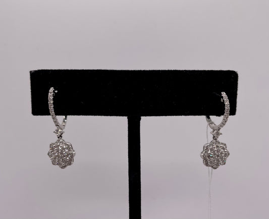 Natural Diamond hanging flower earrings
